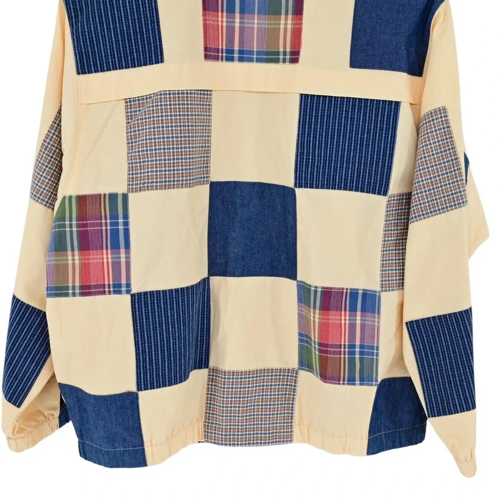 Vintage‎ Granny Grandpa Koret City Blues Patchwork Zip Up Jacket Patchwork